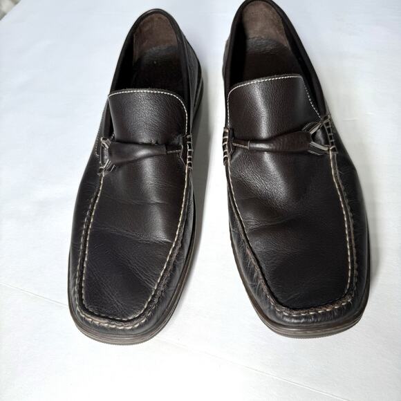 Paul Frederik Mens Penny Loafers Dress Shoes Brown Leather Sz 11 Made in Italy - Picture 4 of 9